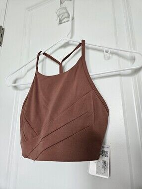 NWT Lululemon Flow Y Wrap-Front High-Neck Bra Ancient Copper Size 4 $68